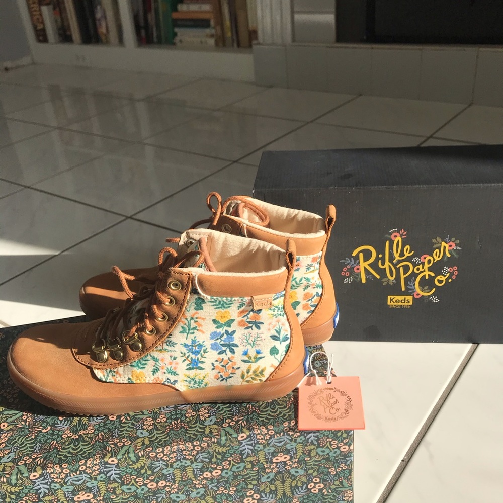 Keds x Rifle Paper Co Scout Splash Boots NWOT